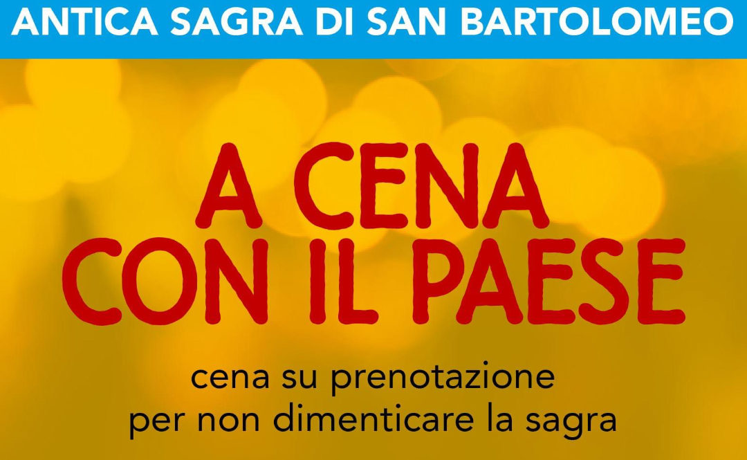 Illasi: Sagra di San Bartolomeo, la Pro Loco organizza “A cena con il paese