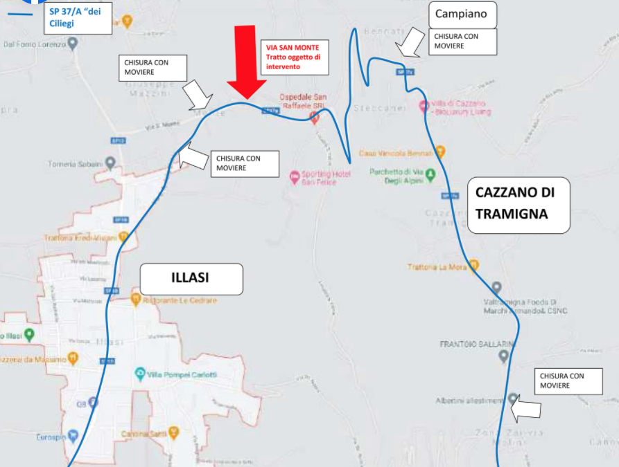 Illasi: blocco della circolazione sulla provinciale in località San Monte.